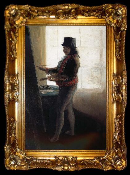 framed  Francisco Goya Self-portrait in the Studio, ta009-2